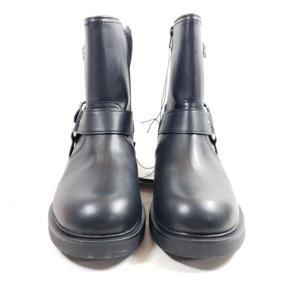 Womens Size 10 Black Harness Ankle Boots Black Faux Leather - Picture 6 of 9